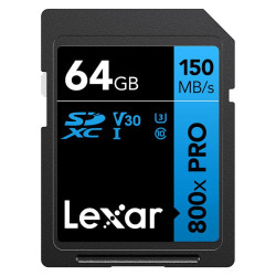 LEXAR Carte SDXC 800x PRO Blue Series 64Go UHS-1 V30 - Read 150
