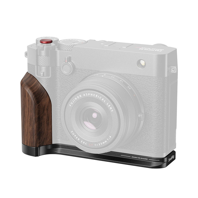 SMALLRIG Grip noir avec poignée en bois pour Fujifilm GFX100RF