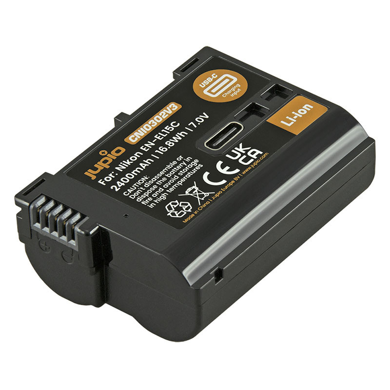 JUPIO Batterie EN-EL15C Ultra USB-C Compatible avec Nikon