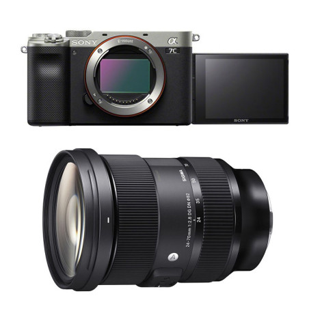 SONY Hybride ALPHA 7C SILVER + Objectif SIGMA 24-70 f/2.8 Art SONY Hybride FE Garanti 3 ans