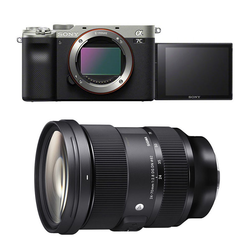 SONY Hybride ALPHA 7C SILVER + Objectif SIGMA 24-70 f/2.8 Art SONY Hybride FE Garanti 3 ans