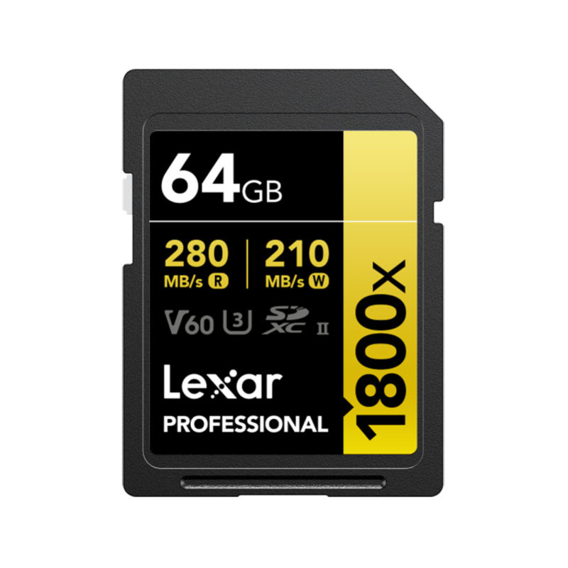 LEXAR Carte SDXC 64 Go 1800X Pro 270 Mo/s Classe 10 UHS-II U3