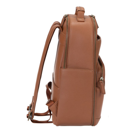 LOULEX Sac à dos en cuir microfibre 2.0 18L Marron