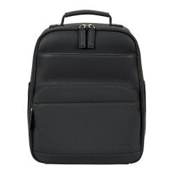LOULEX Mini Sac à dos en cuir microfibre 13L Noir