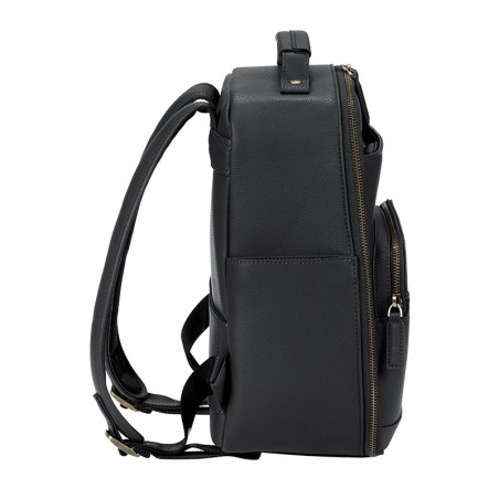 LOULEX Mini Sac à dos en cuir microfibre 13L Noir