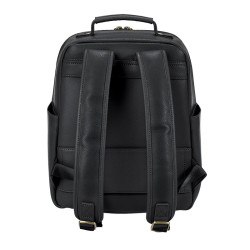 LOULEX Mini Sac à dos en cuir microfibre 13L Noir