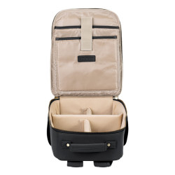 LOULEX Mini Sac à dos en cuir microfibre 13L Noir