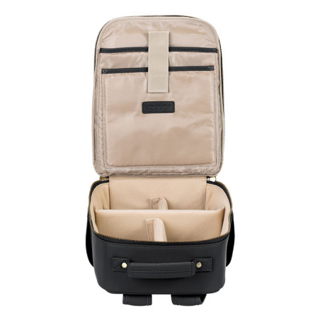 LOULEX Mini Sac à dos en cuir microfibre 13L Noir