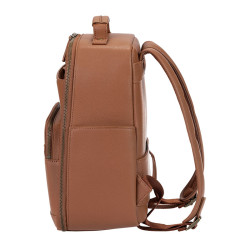 LOULEX Mini Sac à dos en cuir microfibre 13L Marron