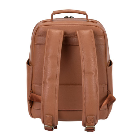 LOULEX Mini Sac à dos en cuir microfibre 13L Marron