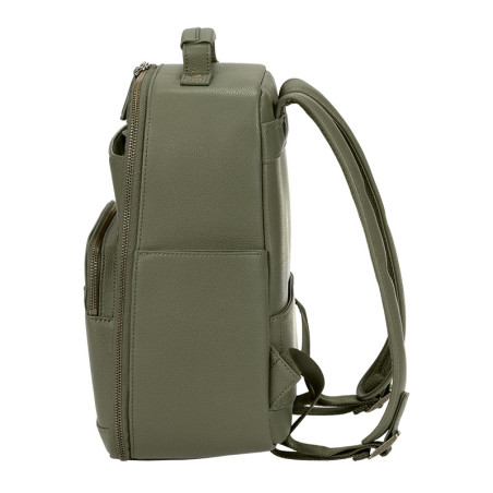 LOULEX Mini Sac à dos en cuir microfibre 13L Vert Olive