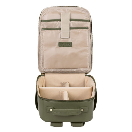 LOULEX Mini Sac à dos en cuir microfibre 13L Vert Olive