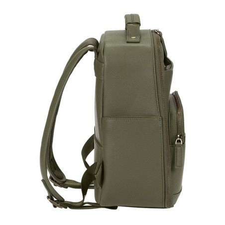 LOULEX Mini Sac à dos en cuir microfibre 13L Vert Olive