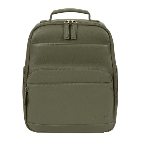 LOULEX Mini Sac à dos en cuir microfibre 13L Vert Olive