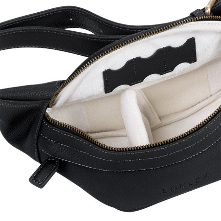 LOULEX Sac banane en cuir microfibre Noir