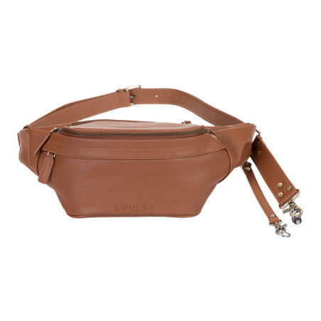 LOULEX Sac banane en cuir microfibre Marron