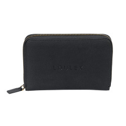 LOULEX SD Wallet en cuir microfibre Noir