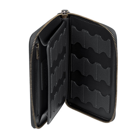 LOULEX SD Wallet en cuir microfibre Noir