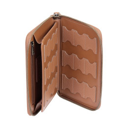 LOULEX SD Wallet en cuir microfibre Marron