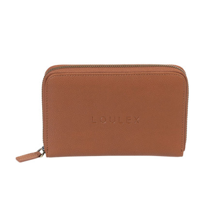 LOULEX SD Wallet en cuir microfibre Marron