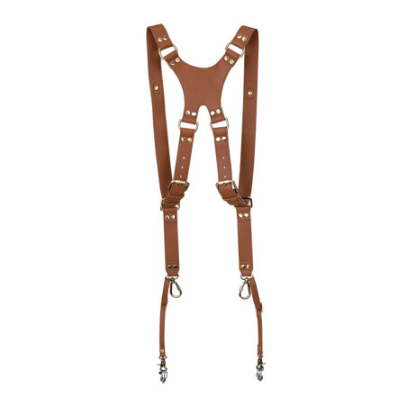 LOULEX Harnais Double Sangles en cuir microfibre Marron