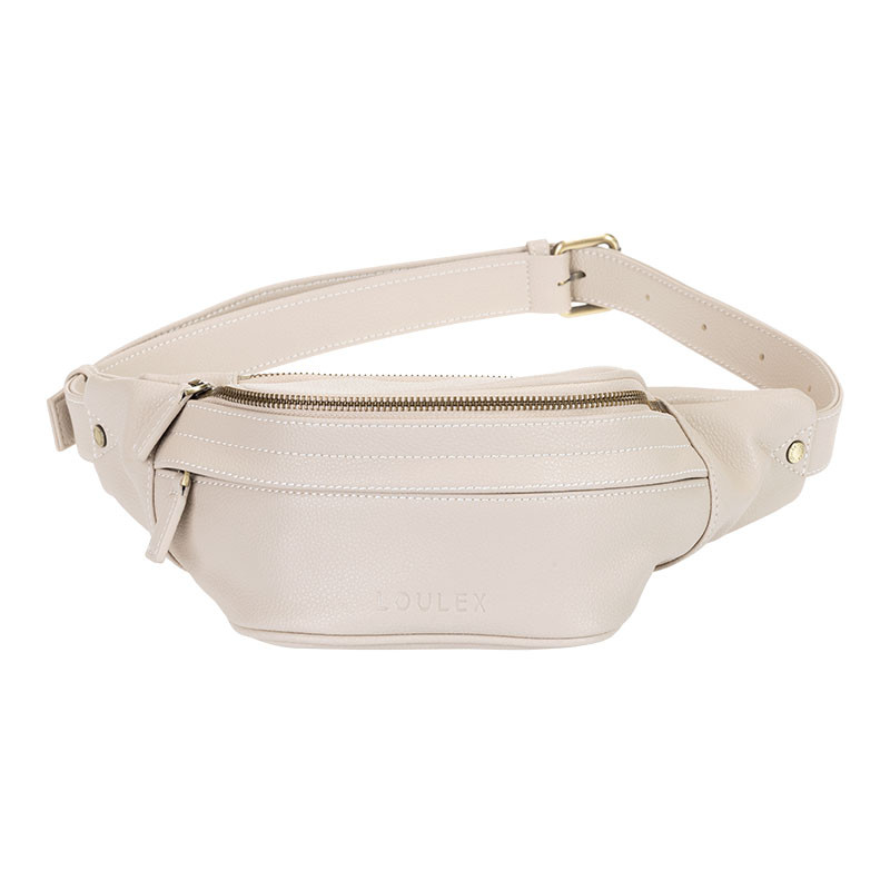 LOULEX Mini Sac banane en cuir microfibre Beige