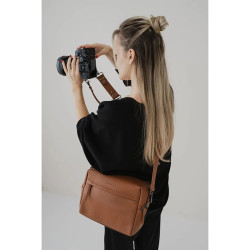 LOULEX Sac Organizer en cuir microfibre Marron
