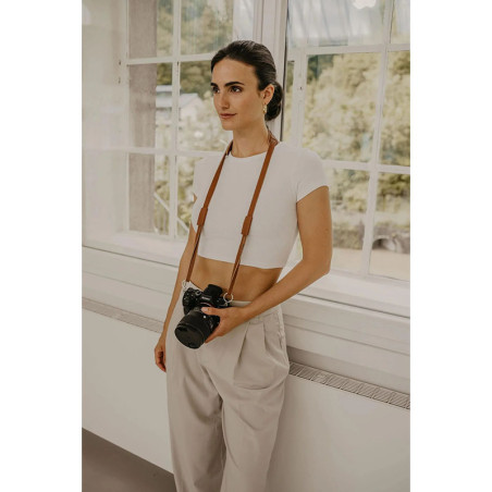 LOULEX Courroie en cuir microfibre Marron