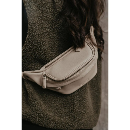 LOULEX Mini Sac banane en cuir microfibre Beige