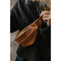 LOULEX Mini Sac banane en cuir microfibre Marron