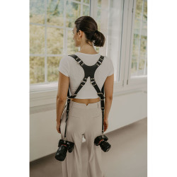 LOULEX Harnais Double Sangles en cuir microfibre Noir