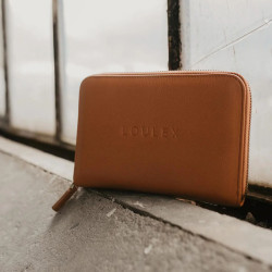 LOULEX SD Wallet en cuir microfibre Marron
