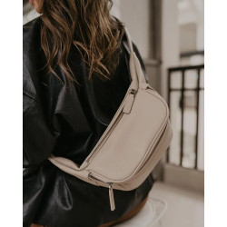 LOULEX Sac banane en cuir microfibre Beige