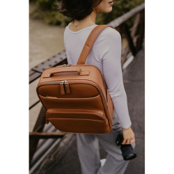 LOULEX Sac à dos en cuir microfibre 2.0 18L Marron