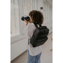 LOULEX Sac à dos en cuir microfibre 2.0 18L Noir