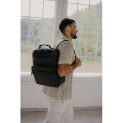 LOULEX Sac à dos en cuir microfibre 2.0 18L Noir