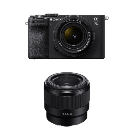 SONY ALPHA 7C II Noir + Objectif FE 28-60mm f/4-5.6 + FE 50mm f/1.8 Garanti 3 ans