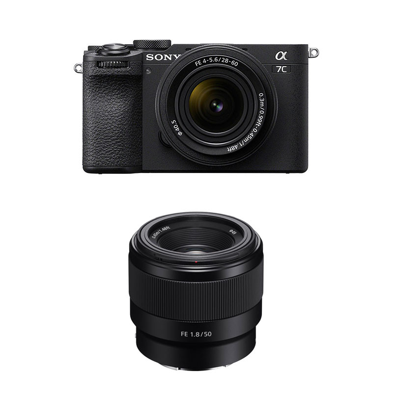 SONY ALPHA 7C II Noir + Objectif FE 28-60mm f/4-5.6 + FE 50mm f/1.8 Garanti 3 ans