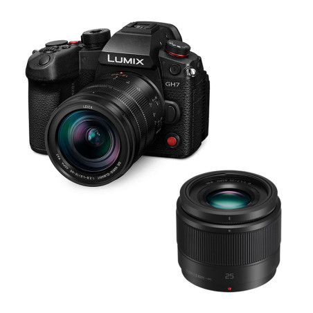PANASONIC LUMIX GH7 Noir + Objectif G 12-60mm f/2.8-4 + G 25mm f/1.7 Garanti 3 ans