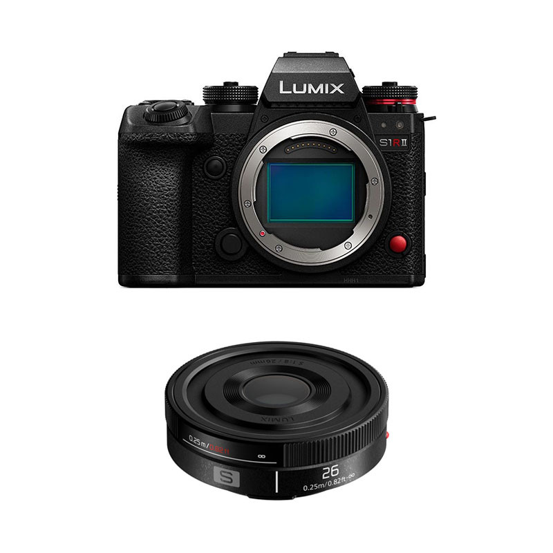 PANASONIC Lumix S1R II + Objectif S 26mm f/8 Pancake Garanti 3 ans
