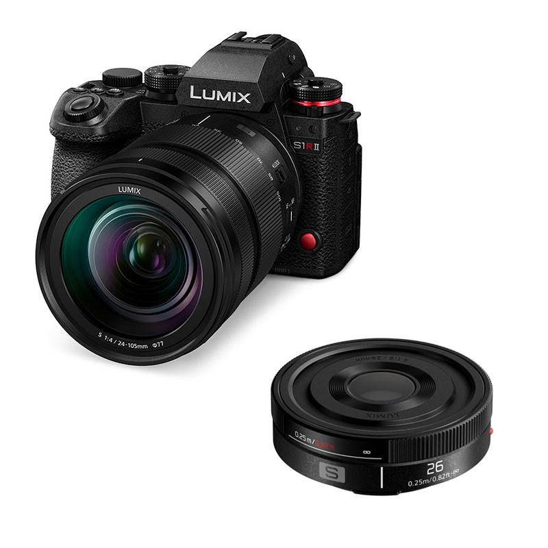PANASONIC Lumix S1R II + Objectif 24 105mm f4 Macro OIS + 26mm f8 Pancake Garanti