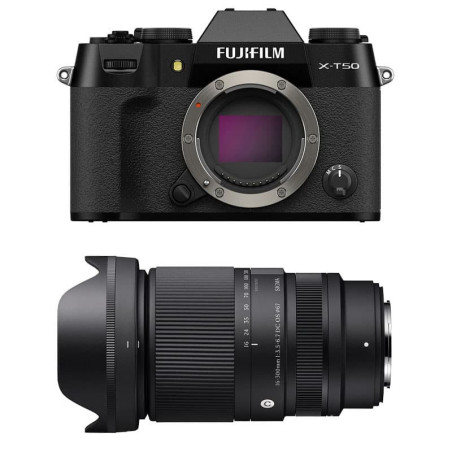 FUJIFILM X-T50 Noir + SIGMA 16-300mm f/3.5-6.7 DC OS Contemporary Garanti 3 ans