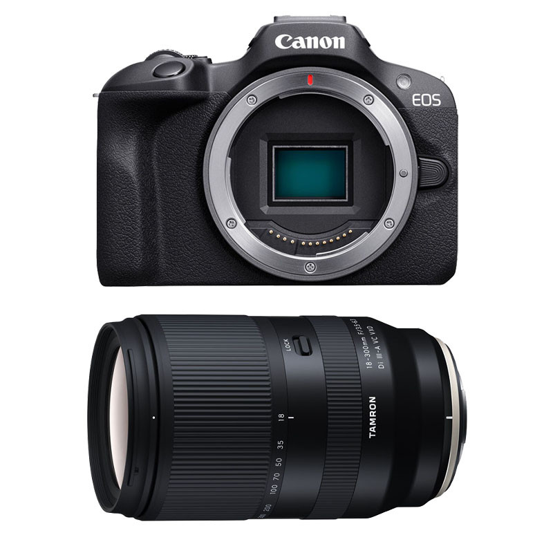 CANON EOS R100 + Objectif TAMRON 18 300 mm f3.5 6.3 Di III A VC VXD Garanti