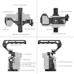 SMALLRIG Kit cage basique pour Sony Alpha 7R V / Alpha 7 IV / Alpha 7S III 3668B