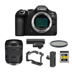 CANON EOS R6 MARK III + Kit vidéo (RF 28-70mm + Cage + poignée Smallrig + Micro MKE + Carte 128Go + Filtre NDX) Garanti 3 ans