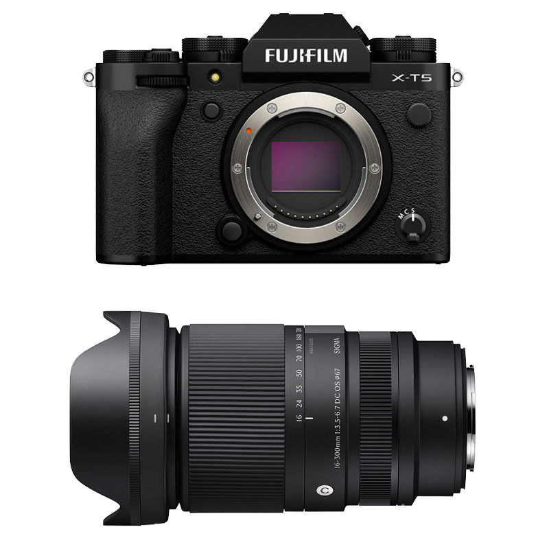 FUJIFILM X-T5 Noir + SIGMA 16-300mm f/3.5-6.7 DC OS Contemporary Garanti 3 ans