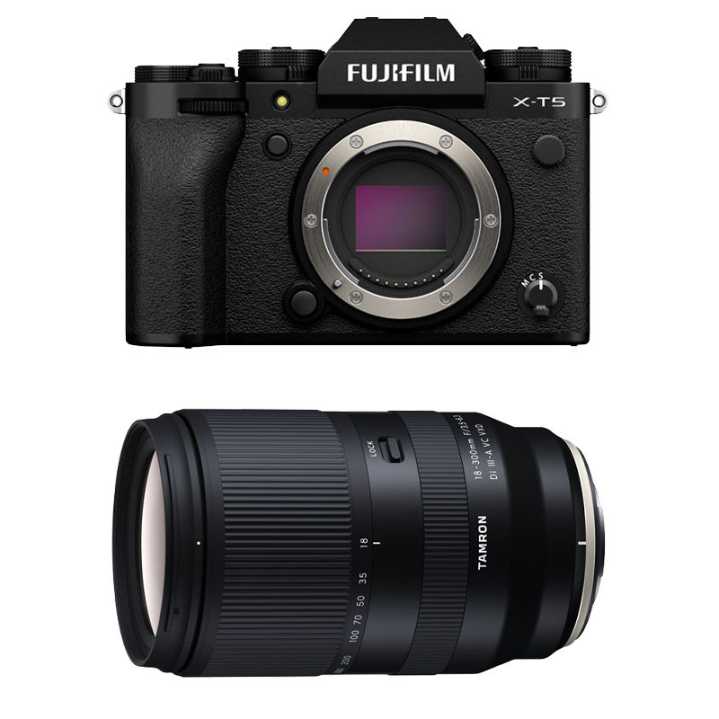 FUJIFILM X-T5 Noir + Objectif TAMRON 18-300 mm f/3.5-6.3 Di III-A VC VXD Garanti 3 ans