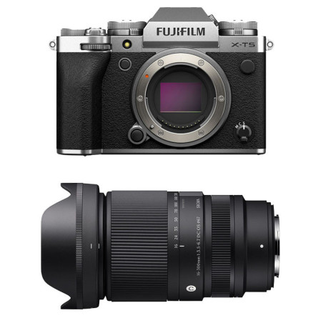 FUJIFILM X-T5 Silver + SIGMA 16-300mm f/3.5-6.7 DC OS Contemporary Garanti 3 ans