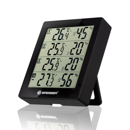BRESSER Thermomètre Temeo Hygro Quadro noire - 7000020CM3000