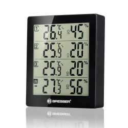 BRESSER Thermomètre Temeo Hygro Quadro noire - 7000020CM3000